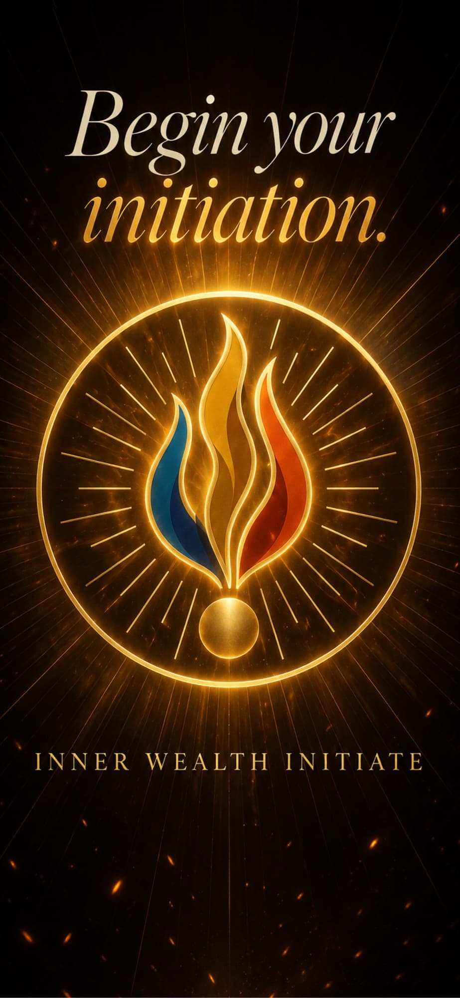 Inner Wealth Initiate iOS app — brand launch screen